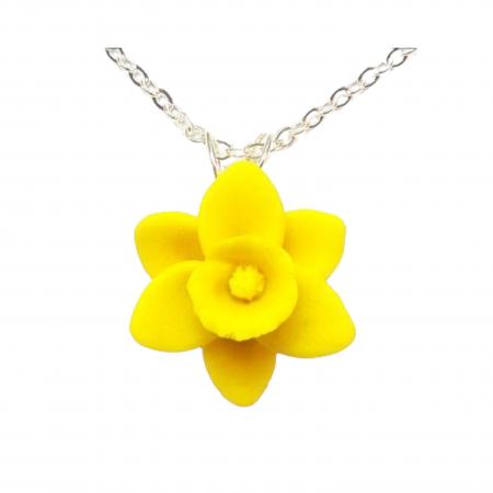 Daffodil Flower Pendant Necklace