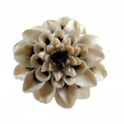 White Pearl Black Dahlia Brooch Pin