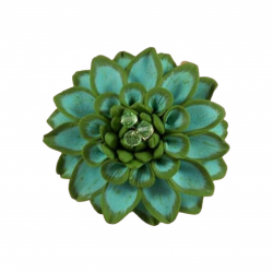 Green Dahlia Brooch Pin