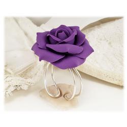 Purple Rose Adjustable Ring