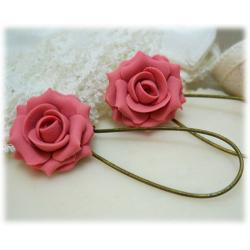 Blush Pink Rose Earrings