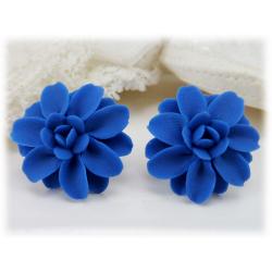 Blue Dahlia Stud Earrings