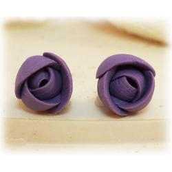 Tiny Purple Flower Earrings