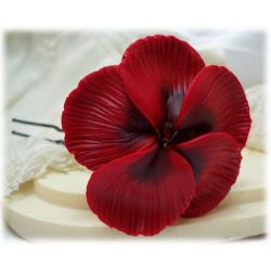 Red Hibiscus Hair Pins