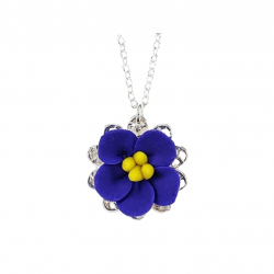 African Violet Charm Necklace