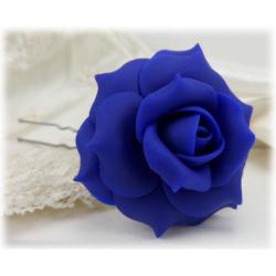 Blue Rose Hair Pins
