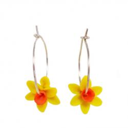 Daffodil Hoop Earrings