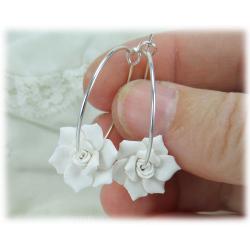 Gardenia Hoop Earrings