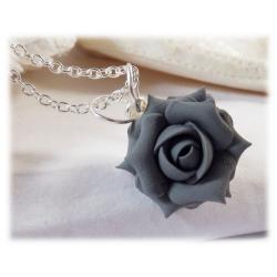 Gray Rose Necklace