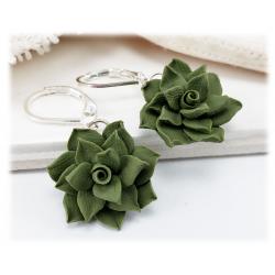 Green Succulent Drop Earrings