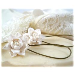 Lotus Pearl Drop Earrings