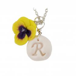 Pansy Initial Necklace