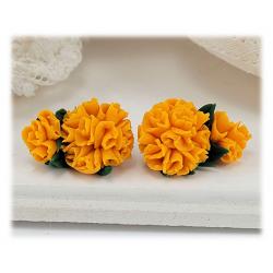 Petite Marigold Bouquet Stud Earrings