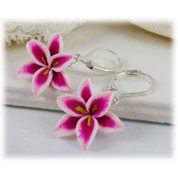 Pink Lily Drop Earrings