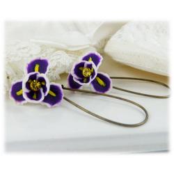 Purple Iris Drop Earrings