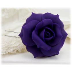 Purple Rose Hair Pins
