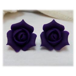 Purple Rosebud Stud Earrings
