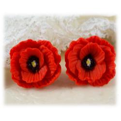 Red Poppies Post Earrings