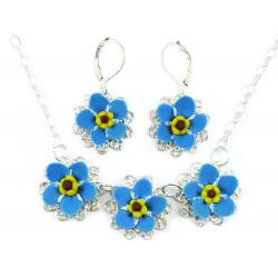 Three Forget Me Not Jewelry Set