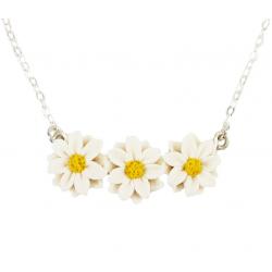 Tiny  Daisy Flower Bar Necklace