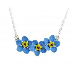 Three Tiny Forget Me Nots Necklace