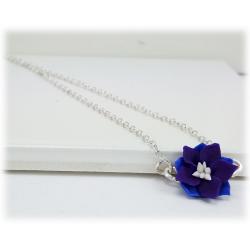 Tiny Purple Larkspur Simple Necklace