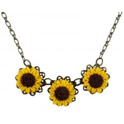 Trio Sunflower Necklace