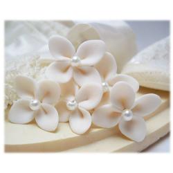 Bridal White Ivory Hydrangea Hair Pins