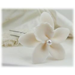White Orchid Hair Pins