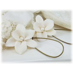 White Orchid Drop Earrings