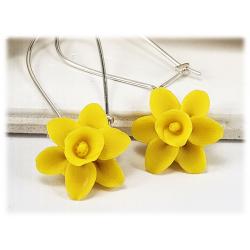 Yellow Daffodil Dangle Drop Earrings