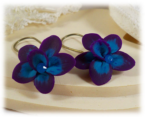 Purple Turquoise Crystal Orchid Earrings 2000 2400