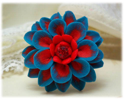 Turquoise Red Dahlia Ring 4000 6000