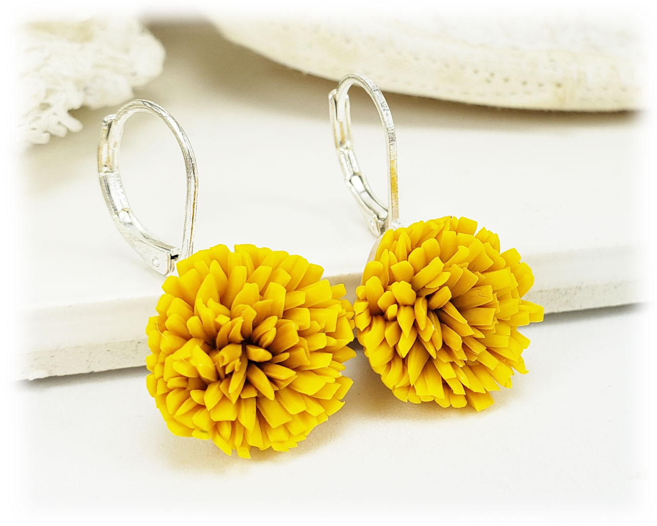 dandelion jewelry Dandelion stud earrings flower earrings