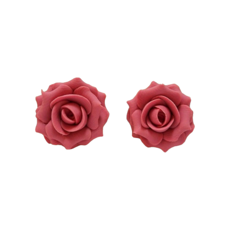 Pink Blush Rose Stud Earrings