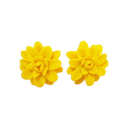 Yellow Dahlia Stud Earrings