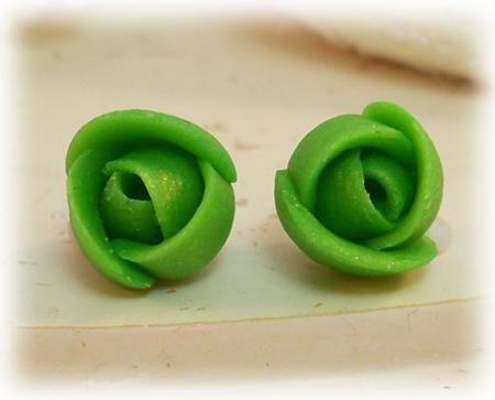 Tiny Green Flower Earrings