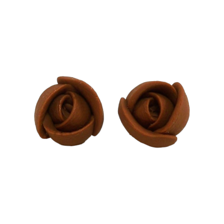 Tiny Brown Flower Earrings