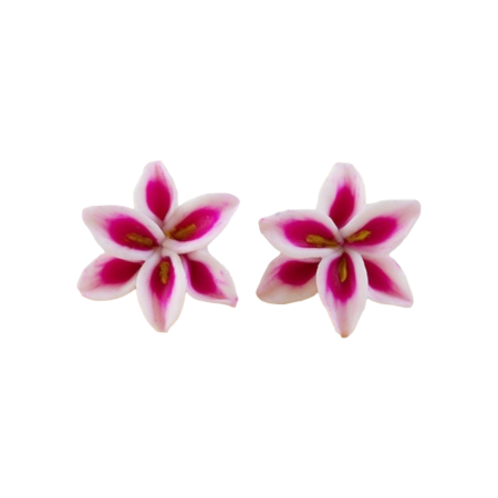 Pink Lily Stud Earrings