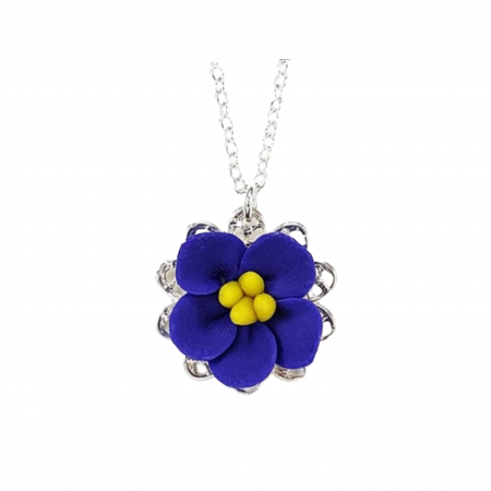 African Violet Charm Necklace