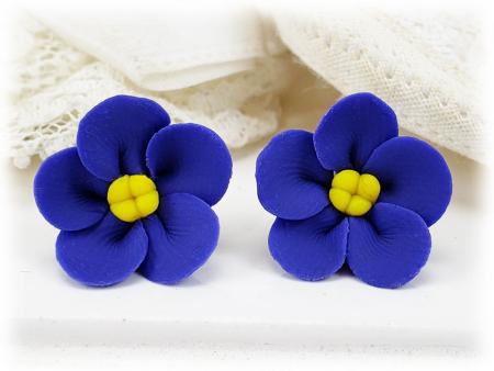 African Violet Stud Earrings