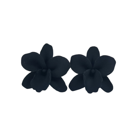 Black Orchids Stud Earrings