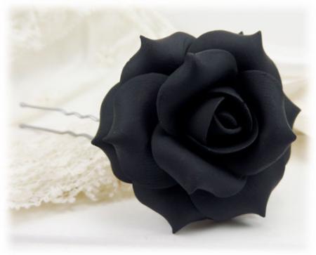 Black Rose Hair Pins