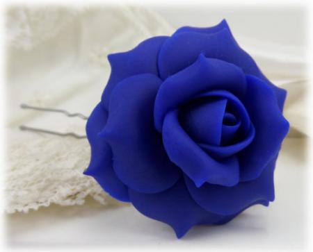 Blue Rose Hair Pins