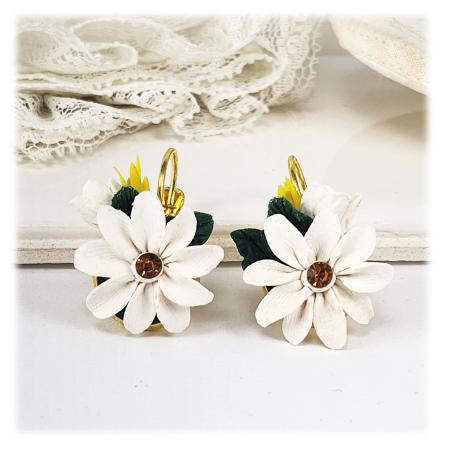 Daisy Autumn Style Bouquet Earrings