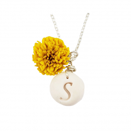 Dandelion Initial Necklace