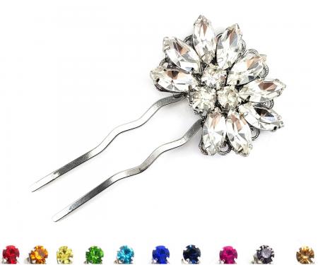 Fan Rhinestone Hair Fork