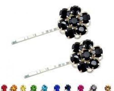 Art Deco Style Fan Rhinestone Hair Pins