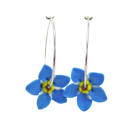 Forget Me Not Hoop Earrings