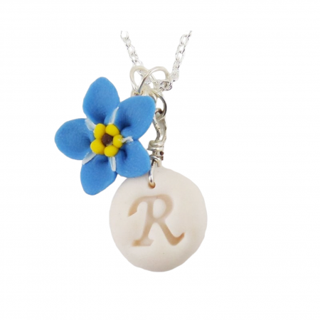 Forget Me Not Initial Necklace
